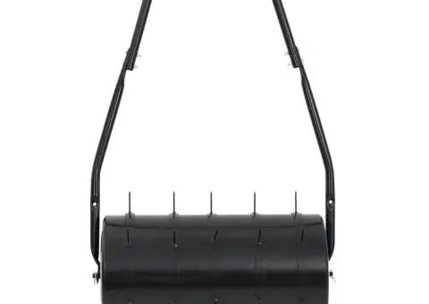 Tăvălug gazon de grădină cleme de aerisire negru 42 L fier/oțel - 2/5