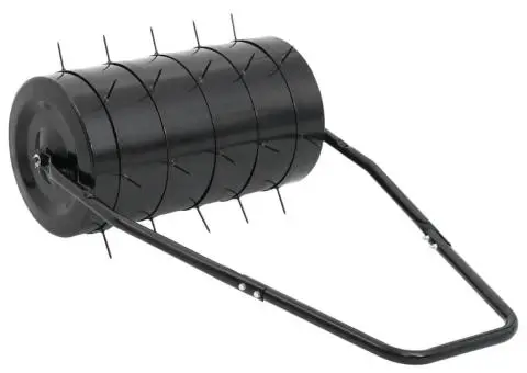 Tăvălug gazon de grădină cleme de aerisire negru 42 L fier/oțel - 5/5