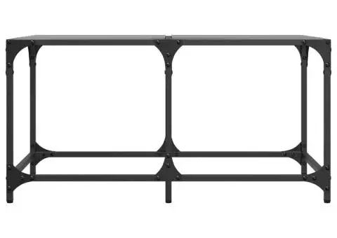 Măsuță de cafea, blat din sticlă negră, 78,5x40x40 cm, oțel - 4/5