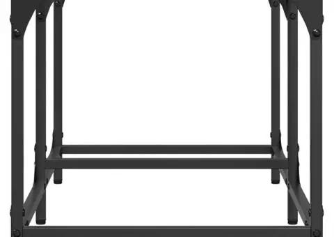 Măsuță de cafea, blat din sticlă negră, 78,5x40x40 cm, oțel - 5/5