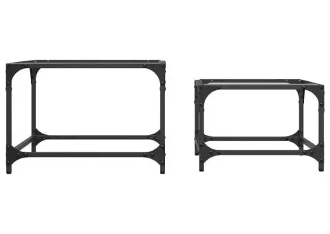 Măsuțe de cafea suprapuse 2 buc. blat sticlă transparentă, oțel - 4/5