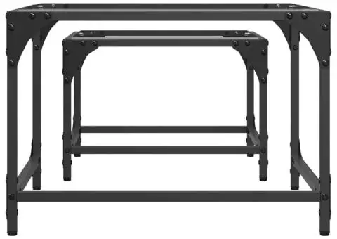 Măsuțe de cafea suprapuse 2 buc. blat sticlă transparentă, oțel - 5/5