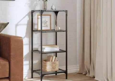 Suport depozitare blat din sticlă transparentă 40x30x95 cm oțel - 1/5