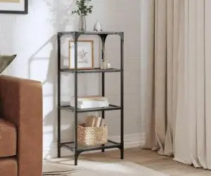 vidaXL Suport depozitare blat din sticlă transparentă 40x30x95 cm oțel