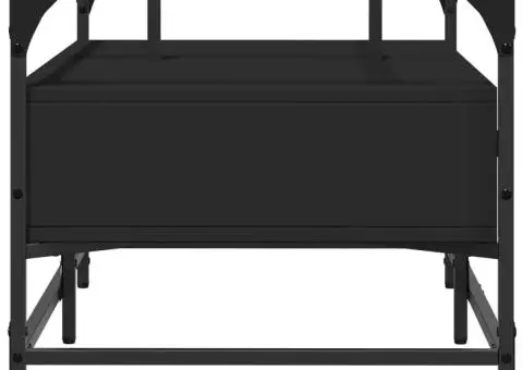 Măsuță de cafea cu blat din sticlă negru 98,5x50x45 cm oțel - 5/5