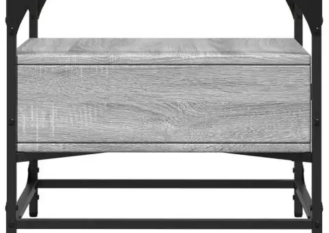 Măsuță de cafea cu blat din sticlă gri sonoma 50x50x45 cm oțel - 5/5