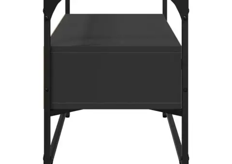 Dulap TV blat sticlă, negru, 80x35x51 cm lemn prelucrat - 5/5