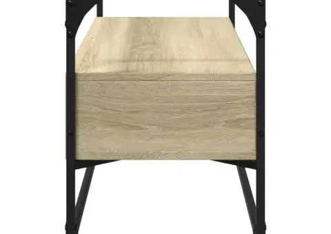 Dulap TV blat sticlă, stejar sonoma, 98x35x51 cm lemn prelucrat - 5/5