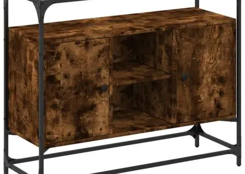 Dulap, blat din sticlă stejar fumuriu 98x35x81cm lemn prelucrat - 2/5