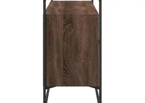 Dulap, blat din sticlă stejar maro 98x35x81 cm lemn prelucrat - 5/5