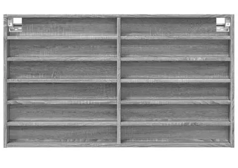 Dulap cu vitrină, sonoma gri, 100x8,5x58 cm, lemn prelucrat - 4/5