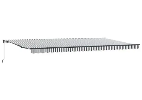 Copertină retractabilă manual, antracit/alb, 600x300 cm - 2/5