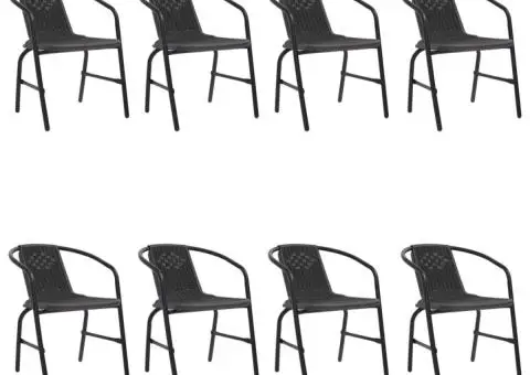 Scaune de grădină, 8 buc., ratan din plastic și oțel, 110 kg - 1/5