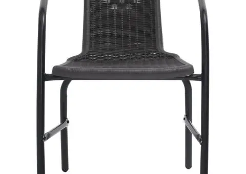 Scaune de grădină, 8 buc., ratan din plastic și oțel, 110 kg - 3/5