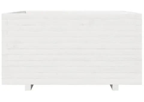 Jardinieră de grădină, alb, 90x90x49,5 cm, lemn masiv de pin - 5/5