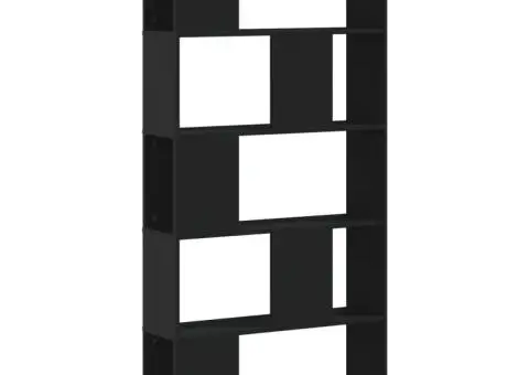 Bibliotecă cu 5 niveluri negru 80,5x23,5x162,5cm lemn prelucrat - 2/5