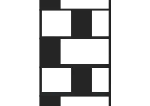 Bibliotecă cu 5 niveluri negru 80,5x23,5x162,5cm lemn prelucrat - 3/5