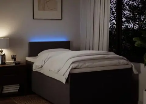 Pat box spring cu saltea, maro închis, 120x190 cm, textil - 5/5