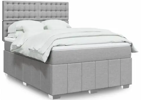 Pat continental, gri deschis, 140x200 cm, material textil - 1/5