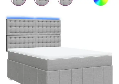 Pat continental, gri deschis, 140x200 cm, material textil - 2/5