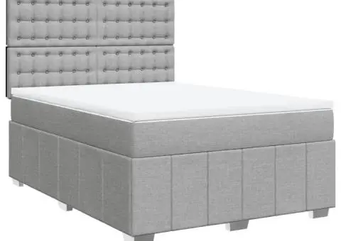 Pat continental, gri deschis, 140x200 cm, material textil - 3/5