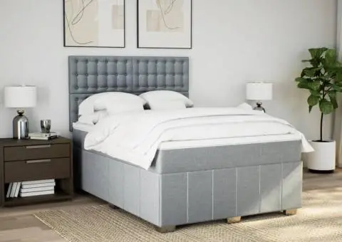 Pat continental, gri deschis, 140x200 cm, material textil - 5/5