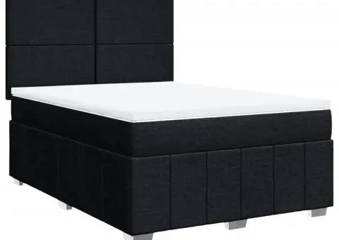 Pat box spring cu saltea, negru, 140x200 cm, textil - 3/5