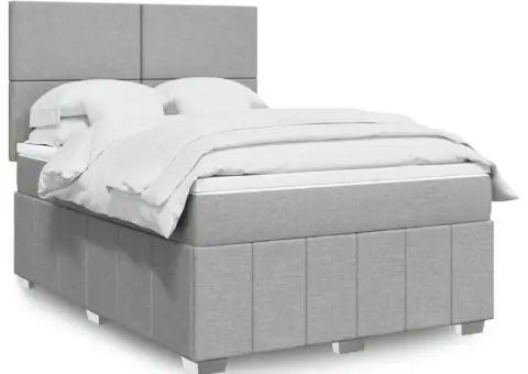 Pat continental, gri deschis, 140x200 cm, material textil - 1/5