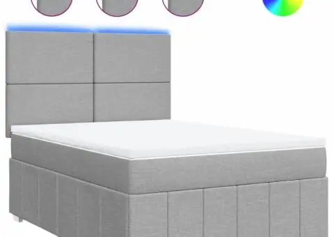 Pat continental, gri deschis, 140x200 cm, material textil - 2/5