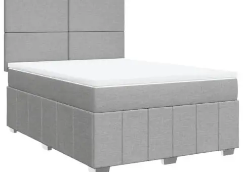 Pat continental, gri deschis, 140x200 cm, material textil - 3/5