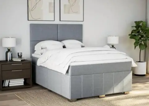 Pat continental, gri deschis, 140x200 cm, material textil - 5/5