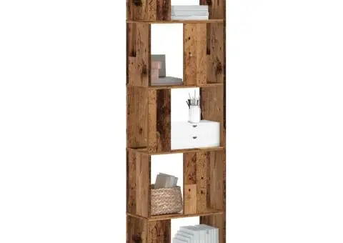 Bibliotecă cu 5 niveluri lemn vechi 45x23,5x162,5 cm lemn - 1/5