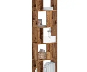 vidaXL Bibliotecă cu 5 niveluri lemn vechi 45x23,5x162,5 cm lemn