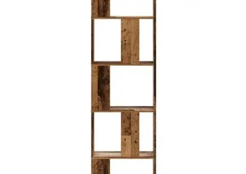 Bibliotecă cu 5 niveluri lemn vechi 45x23,5x162,5 cm lemn - 3/5