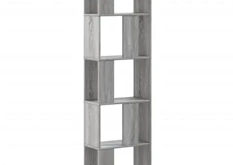 Bibliotecă 5 niveluri gri sonoma 45x23,5x162,5cm lemn prelucrat - 2/5