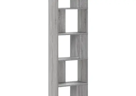 Bibliotecă 5 niveluri gri sonoma 45x23,5x162,5cm lemn prelucrat - 5/5