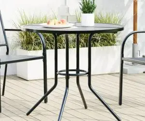 vidaXL Masă terasă rotundă, antracit, Ø80x72,5 cm oțel vopsit electro.