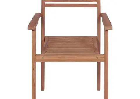 Scaune grădină stivuibile cu perne, 6 buc, lemn masiv tec - 5/5