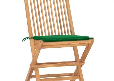 Set mobilier exterior pliabil cu perne, 3 piese, lemn masiv tec - 2/5