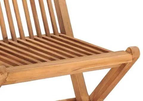 Set mobilier exterior pliabil cu perne, 3 piese, lemn masiv tec - 3/5