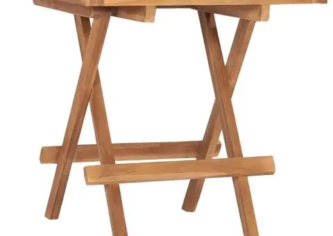 Set mobilier exterior pliabil cu perne, 3 piese, lemn masiv tec - 4/5