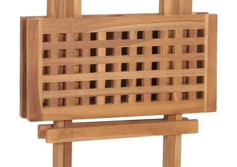 Set mobilier exterior pliabil cu perne, 3 piese, lemn masiv tec - 5/5