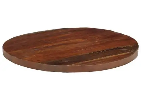 Blat de masă rotund, Ø 70x3,8 cm, lemn masiv reciclat - 2/5