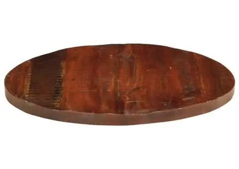 Blat de masă rotund, Ø 70x3,8 cm, lemn masiv reciclat - 4/5