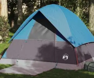 vidaXL Cort de camping cupolă pentru 4 persoane, albastru, impermeabil