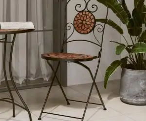 vidaXL Scaune de bistro pliabile, 2 buc., cărămiziu, ceramică