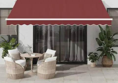 Copertina retractabilă automat, vișiniu, 400x350 cm - 1/5