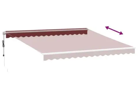 Copertina retractabilă automat, vișiniu, 400x350 cm - 5/5