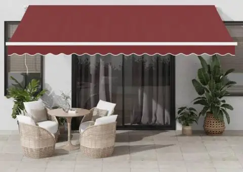 Copertina retractabilă manual, vișiniu, 450x350 cm - 1/5