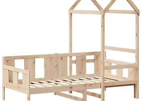 Pat de zi cu acoperiș, 80x200 cm, lemn masiv de pin - 3/5